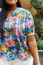 Load image into Gallery viewer, Petal Dew Full Size Floral V-Neck Tie Detail Blouse
