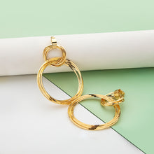 Load image into Gallery viewer, Gold-Plated Copper Double-Hoop Earrings