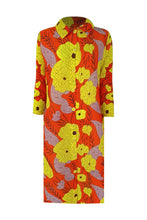 Load image into Gallery viewer, Floral Pleated Side Slit Shirt Dress (Belt Not Included)