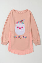 Load image into Gallery viewer, Sequin Santa Round Neck Slit Blouse