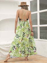 Load image into Gallery viewer, Backless Printed V-Neck Cami Dress
