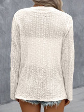 Load image into Gallery viewer, Eyelet Roll-Tab Sleeve Cardigan