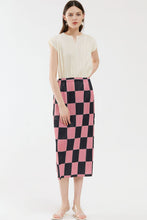Load image into Gallery viewer, Checkerboard Accordion Pleated Midi Skirt