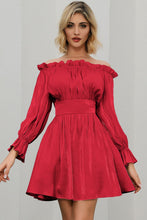 Load image into Gallery viewer, Off-Shoulder Frill Trim Mini Dress