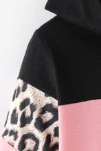 Load image into Gallery viewer, Girls Leopard Color Block Hoodie and Pants Set
