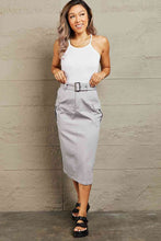 Load image into Gallery viewer, HYFVE Professional Poise Buckled Midi Skirt