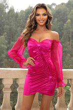 Load image into Gallery viewer, Sweetheart Neck Ruched Mini Dress