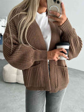 Load image into Gallery viewer, Open Front Dropped Shoulder Cardigan
