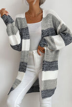 Load image into Gallery viewer, Striped Long Sleeve Duster Cardigan