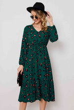 Load image into Gallery viewer, Printed Surplice Neck Long Sleeve Dress