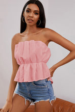 Load image into Gallery viewer, Pleated High-Low Strapless Top