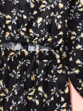 Load image into Gallery viewer, Girls Floral Cutout Jumpsuit