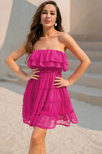 Load image into Gallery viewer, Strapless Frill Trim Smocked Dress