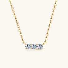 Load image into Gallery viewer, 925 Sterling Silver Inlaid Moissanite Bar Necklace