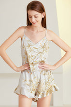 Load image into Gallery viewer, Satin Cami, Ruffle Hem Shorts Pajama Set