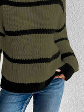 Load image into Gallery viewer, Striped Mock Neck Sweater