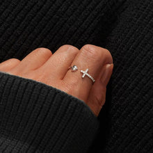 Load image into Gallery viewer, Heart Shape Cross Inlaid Zircon Open Ring
