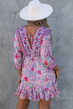 Load image into Gallery viewer, Bohemian Ruffle Hem Drawstring Waist Mini Dress