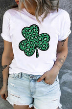 Load image into Gallery viewer, Plus Size Lucky Clover Round Neck Short Sleeve T-Shirt
