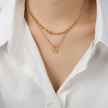 Load image into Gallery viewer, Beaded Double-Layered Titanium Steel Necklace