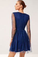 Load image into Gallery viewer, Polka Dot Deep V Mini Tulle Dress