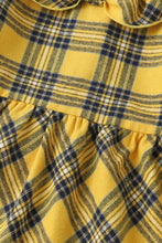 Load image into Gallery viewer, Girls Ruffle Sleeves Plaid Dress