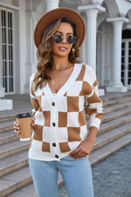 Load image into Gallery viewer, Button-Up V-Neck Dropped Shoulder Cardigan