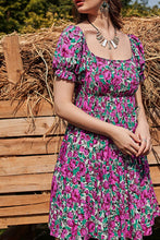 Load image into Gallery viewer, Floral Flounce Sleeve Tiered Dress