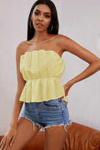 Load image into Gallery viewer, Pleated High-Low Strapless Top