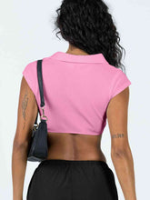 Load image into Gallery viewer, Johnny Collar Cropped Top