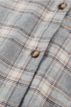 Load image into Gallery viewer, Plaid Drawstring Hooded Shirt Jacket