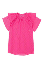 Load image into Gallery viewer, Gold Stamp Round Neck Layered Sleeve Blouse