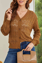 Load image into Gallery viewer, Openwork V-Neck Cardigan