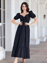 Load image into Gallery viewer, Surplice Neck Ruffle Hem Balloon Sleeve Maxi Dress