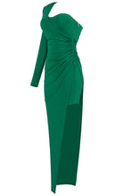 Load image into Gallery viewer, One Shoulder Asymmetrical Trim Bodycon Dress