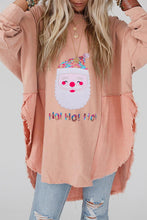 Load image into Gallery viewer, Sequin Santa Round Neck Slit Blouse