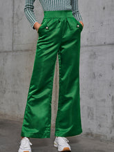 Load image into Gallery viewer, High Waist Satin Flare Pants with Pockets