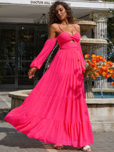 Load image into Gallery viewer, Spaghetti Strap Tiered Zip-Back Dress