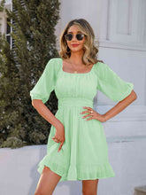 Load image into Gallery viewer, Square Neck Ruffle Hem Dress