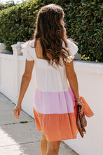 Load image into Gallery viewer, Multicolor Color Block Tiered Dress