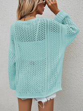 Load image into Gallery viewer, Openwork Button Front Cardigan