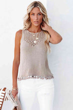 Load image into Gallery viewer, Openwork Tassel Hem Knit Tank
