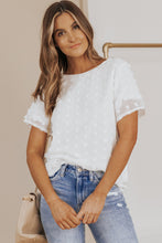 Load image into Gallery viewer, Swiss Dot Round Neck Blouse