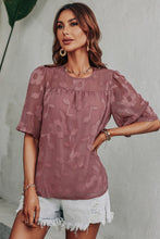 Load image into Gallery viewer, Applique Round Neck Half Sleeve Blouse