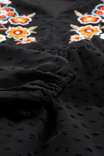 Load image into Gallery viewer, Plus Size Floral Embroidered Swiss Dot Blouse