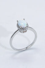 Load image into Gallery viewer, 925 Sterling Silver 4-Prong Opal Ring