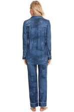 Load image into Gallery viewer, Collared Neck Long Sleeve Loungewear Set with Pockets