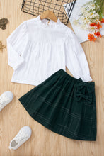 Load image into Gallery viewer, Girls Ruffle Collar Blouse and Skirt Set