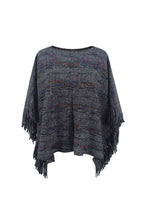 Load image into Gallery viewer, Round Neck Fringe Detail Sleeve Poncho