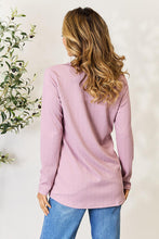 Load image into Gallery viewer, Celeste Full Size Texture Half Button Long Sleeve Blouse